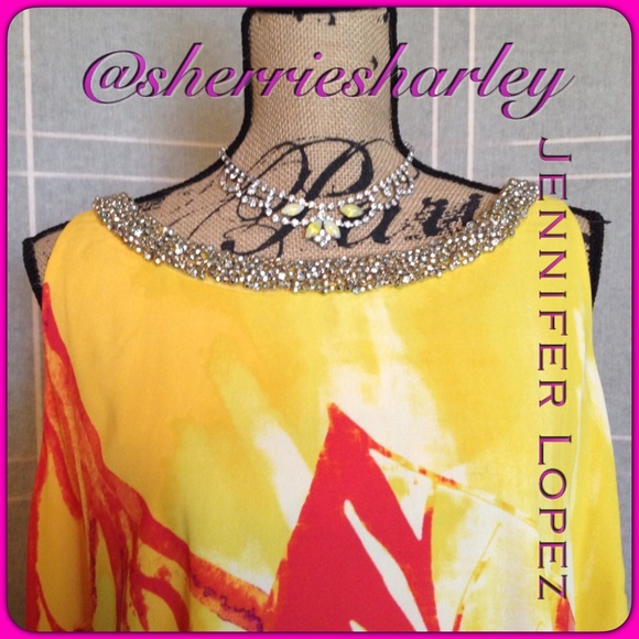 Jennifer Lopez Plus Size Tropical Floral Top 2X Layered Light Look! - Picture 3 of 8